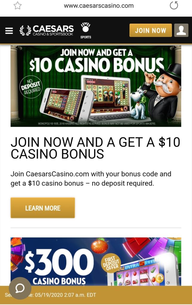 Caesars Mobile Casino NJ