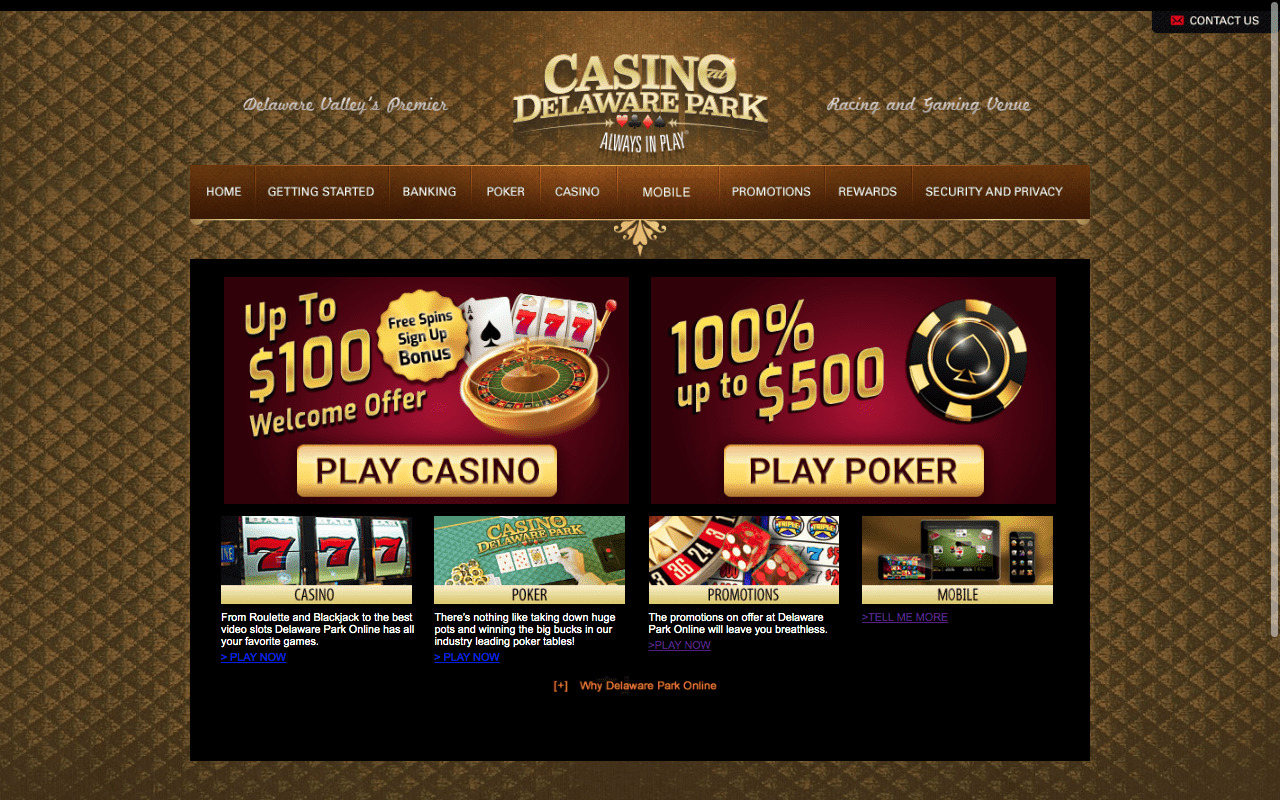 Delaware Park Online Casino lobby