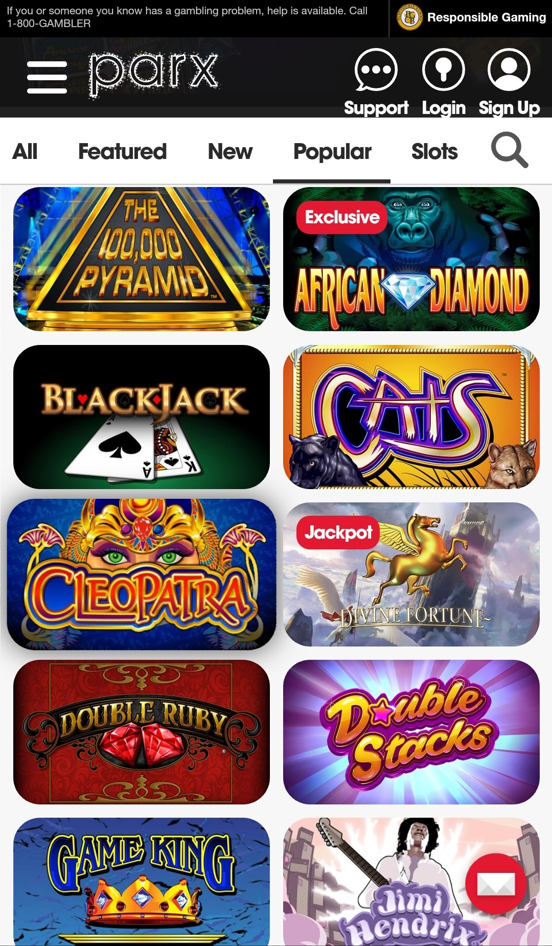 parx casino online blackjack