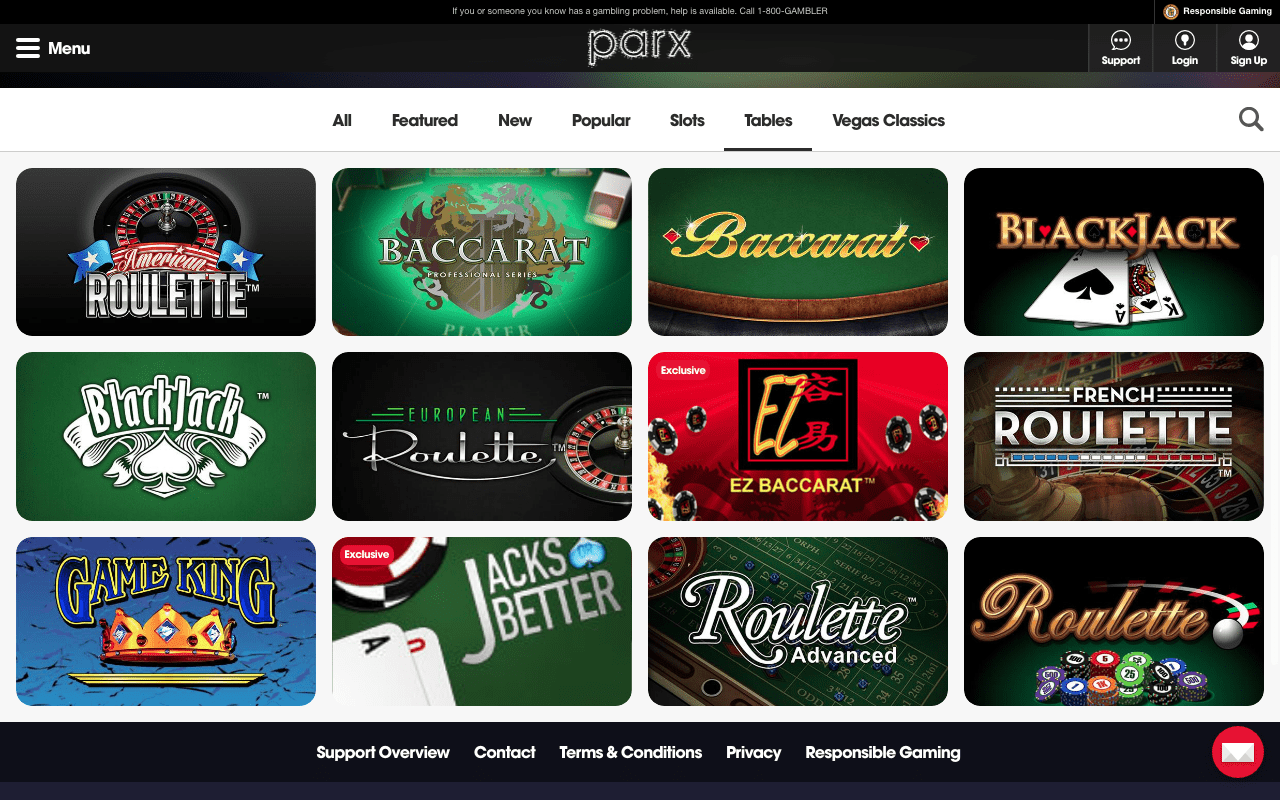 parx casino online customer service
