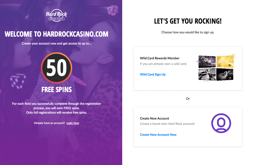 Hard Rock Casino signup