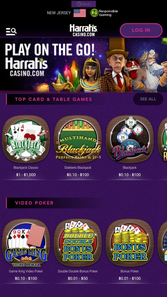 Harrah's Mobile Casino Table Games