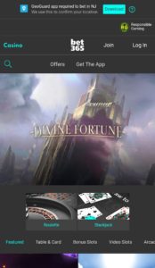 bet365 Mobile Casino Homepage