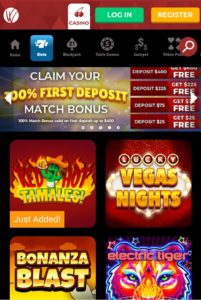 Wind Creek Online Casino Mobile lobby