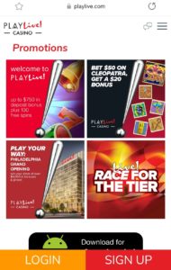 Play Live Casino promos