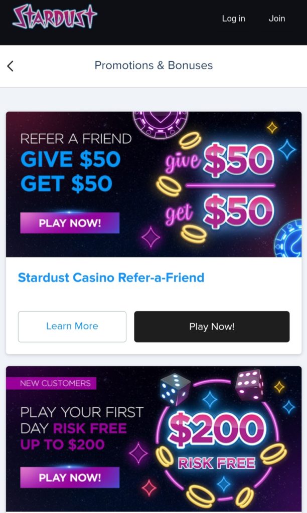 Stardust Casino Promotions