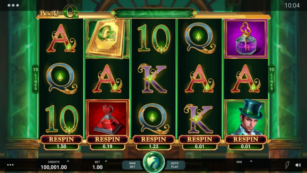 Book of Oz Respins Feature Slot