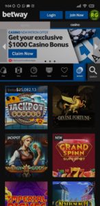 Betway USA mobile jackpot slots