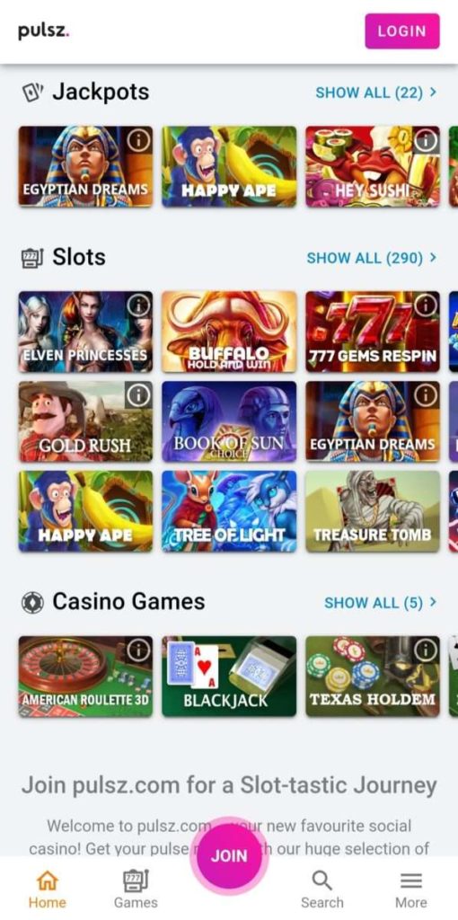 Pulsz Casino Games