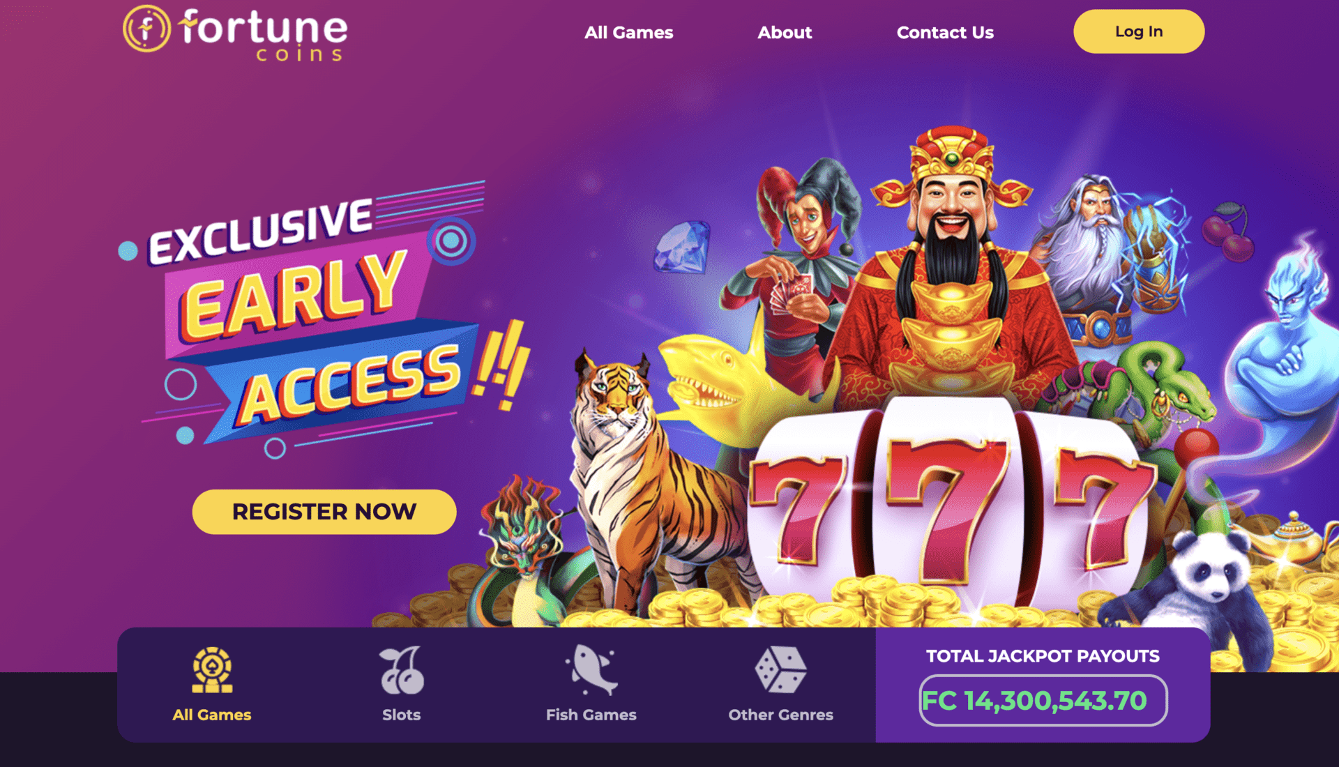 Fortune coins homepage