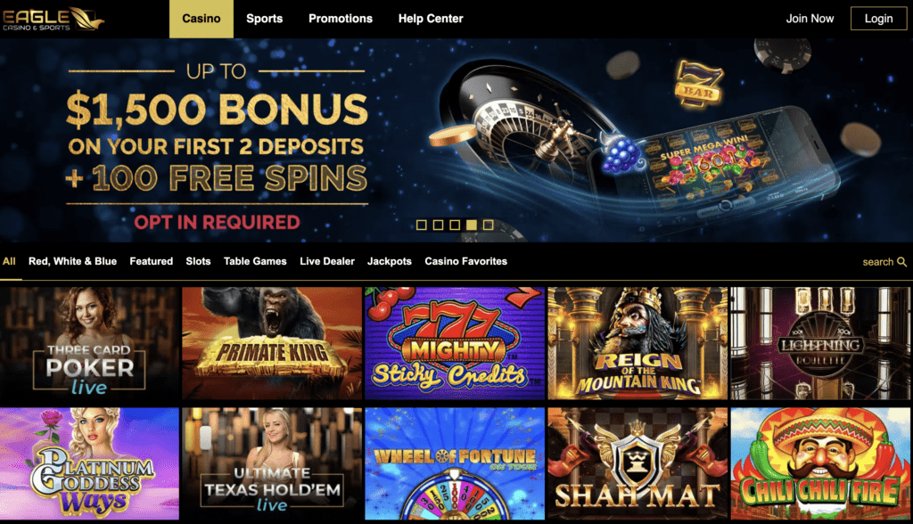 Eagle Casino Homepage MI