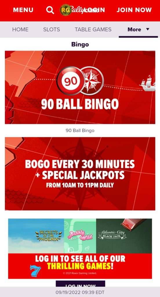 Bally Casino NJ Mobile Bingo