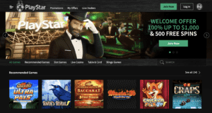 PlayStar Casino NJ homepage