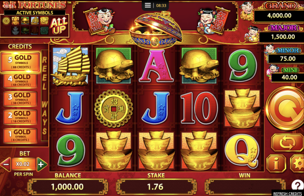 88 fortunes slot gameplay