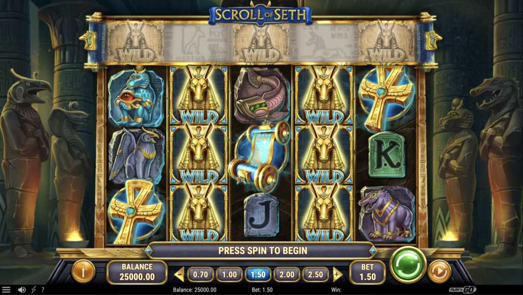 Scroll of Seth Slot Gameplay: Slot Interface