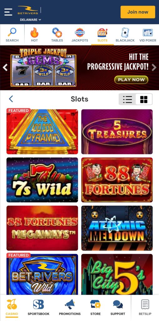 Delaware Park Online Casino Slots