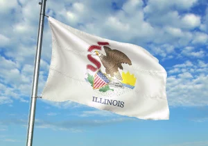 Online gambling in Illinois - state flag